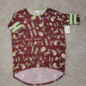 Lularoe Irma Tunic High Low Top Cactus Size S Small 6-8